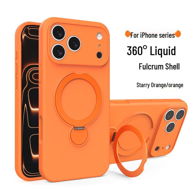 Liquid Silicone Magnetic Stand Case for iPhone 15/16 Pro Max - Full Coverage Protective Cover