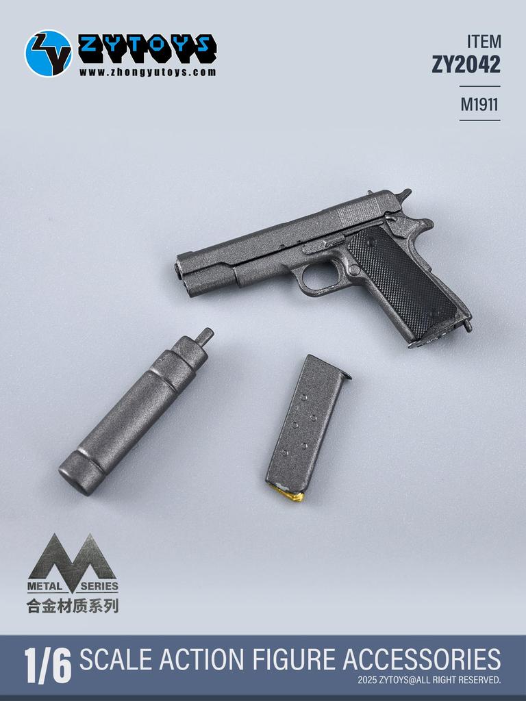 [TOYBARJAPAN] Accessorio Action Figure in Scala 1/6 ZYTOYS ZY2042 Modello Pistola Arma in Lega M1911