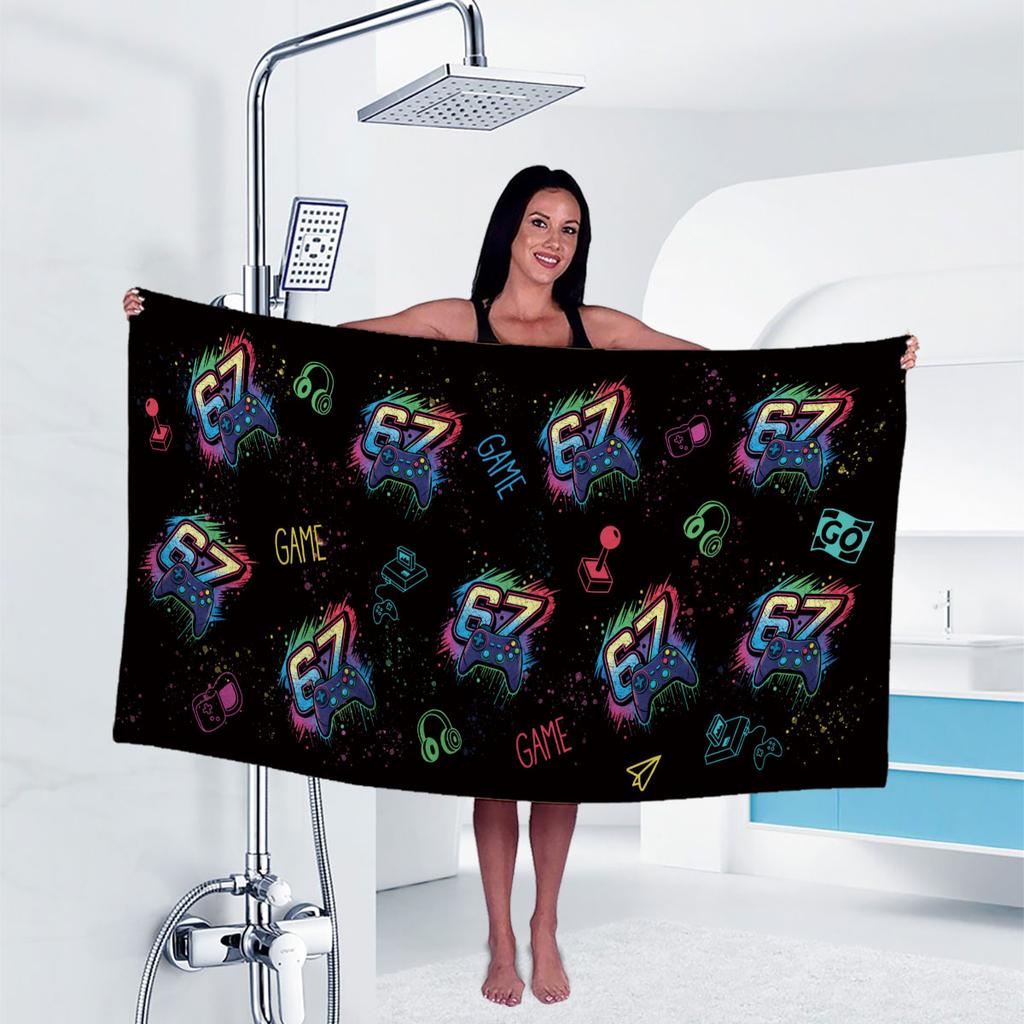 1pc 67 Element Printtowel Sports Quick-Drying Super Absorbent Camping Towel Super Soft Lightweight Gym Swimming Yoga Beach Towel