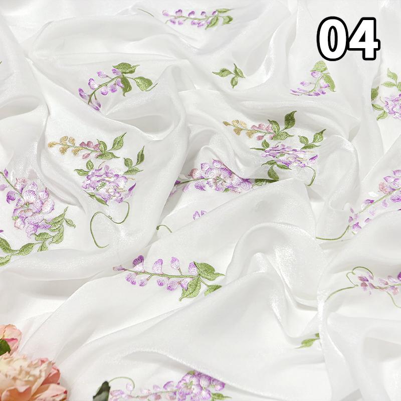 50X150Cm Chinese Style Embroidery Wisteria Fabric Gradient Edges Designer Fabric Diy Sewing Hanfu Dress Doll Costume Cloth