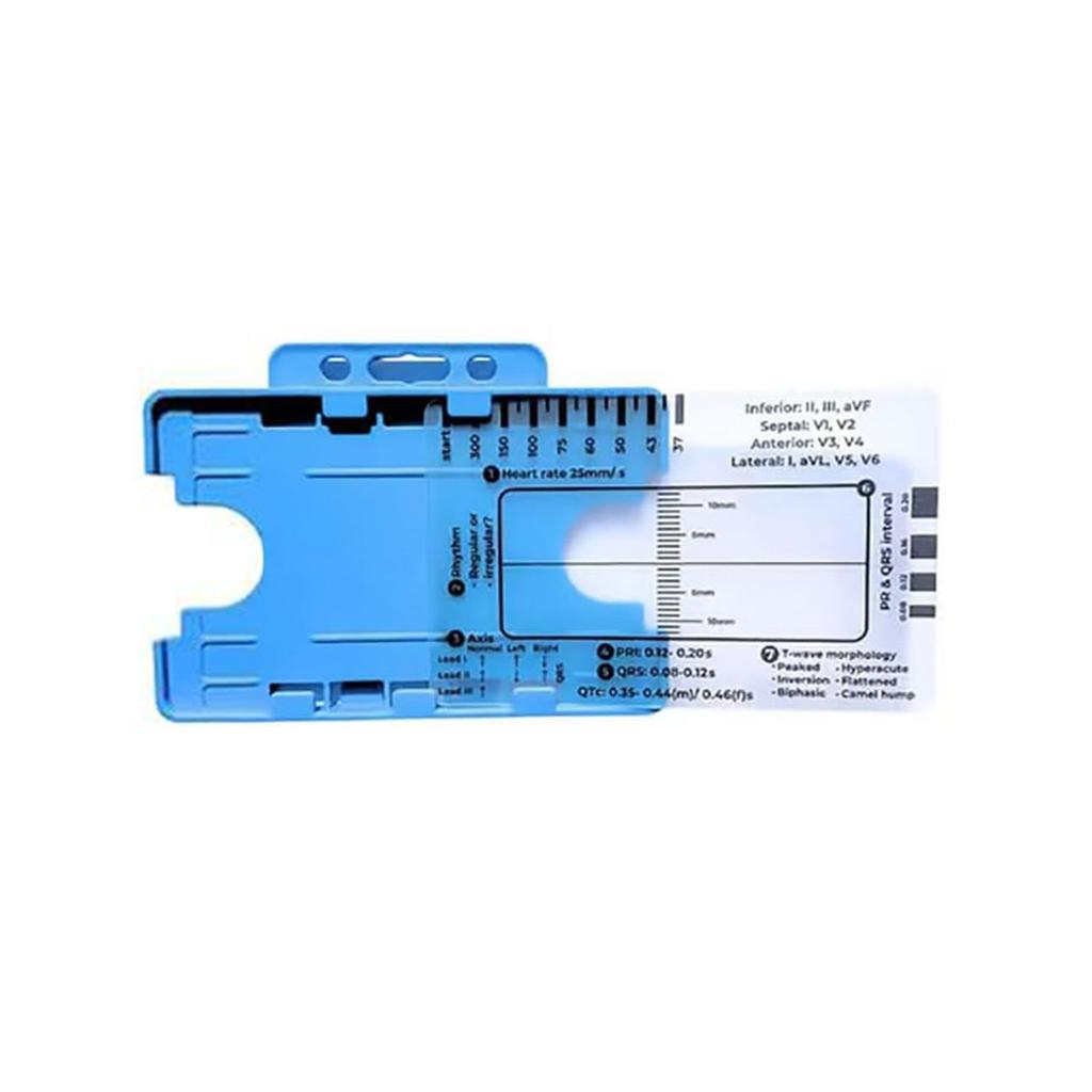 ECG 7 Step Ruler Card Portable Pocket ECG Interpretation Tool 7 Step Ruler Card Device for Quick & Accurate Measurements