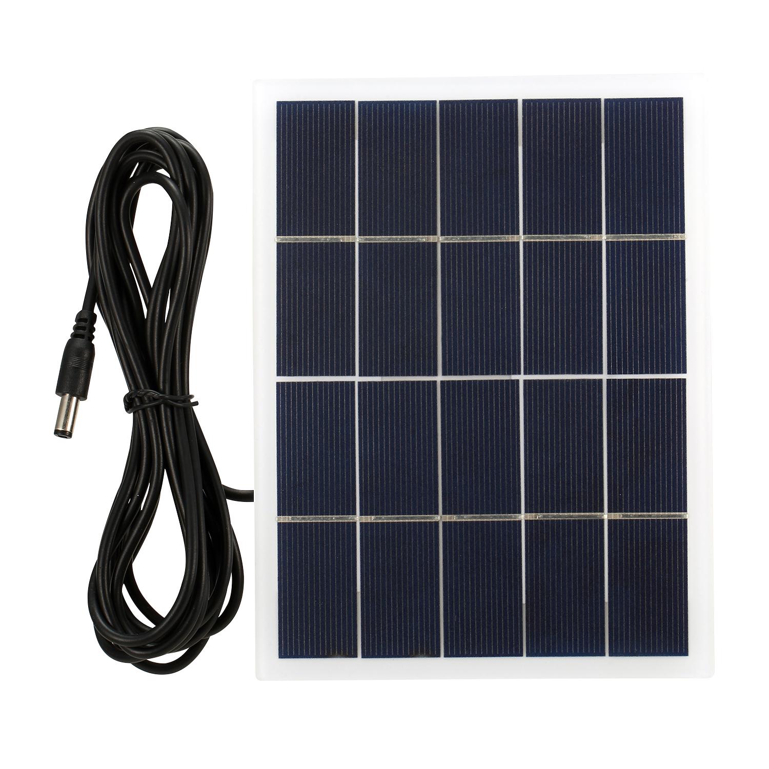 

3W 5V Солнечная панель с портом постоянного тока Поликристаллическая кремниевая солнечная батарея DIY Водонепроницаемый портативный кемпинг чёрный