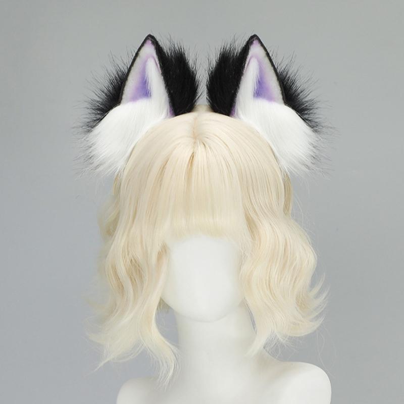 Realistic Cats Ear Hairband With Plush Hairband Gradients Color Design For Women Girls Cosplays Event Themed Parties