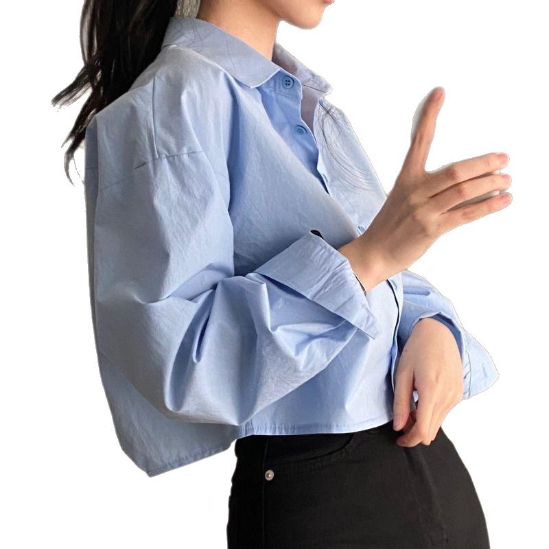 2025 Women’s Korean-French Lapel Shirt with Subtle Back Slit