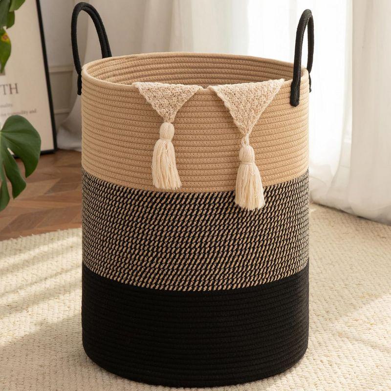 80L Foldable Round Laundry Basket with Large Capacity