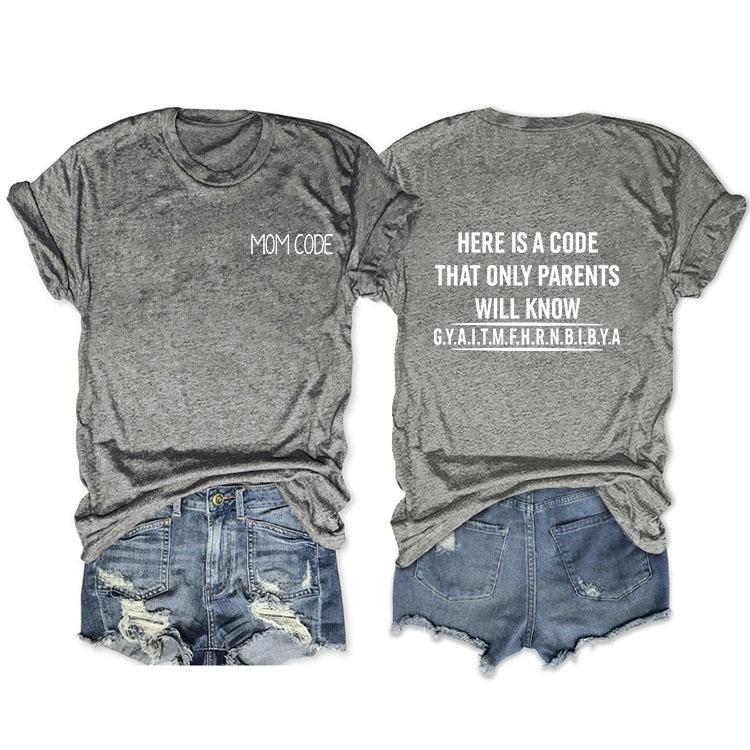 Fashion before and after here is a code letter print women's casual short sleeves