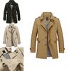 Men's Winter Mid-long Jacket Stylish Casual Overcoat With Lapel Collar And Epaulet Design