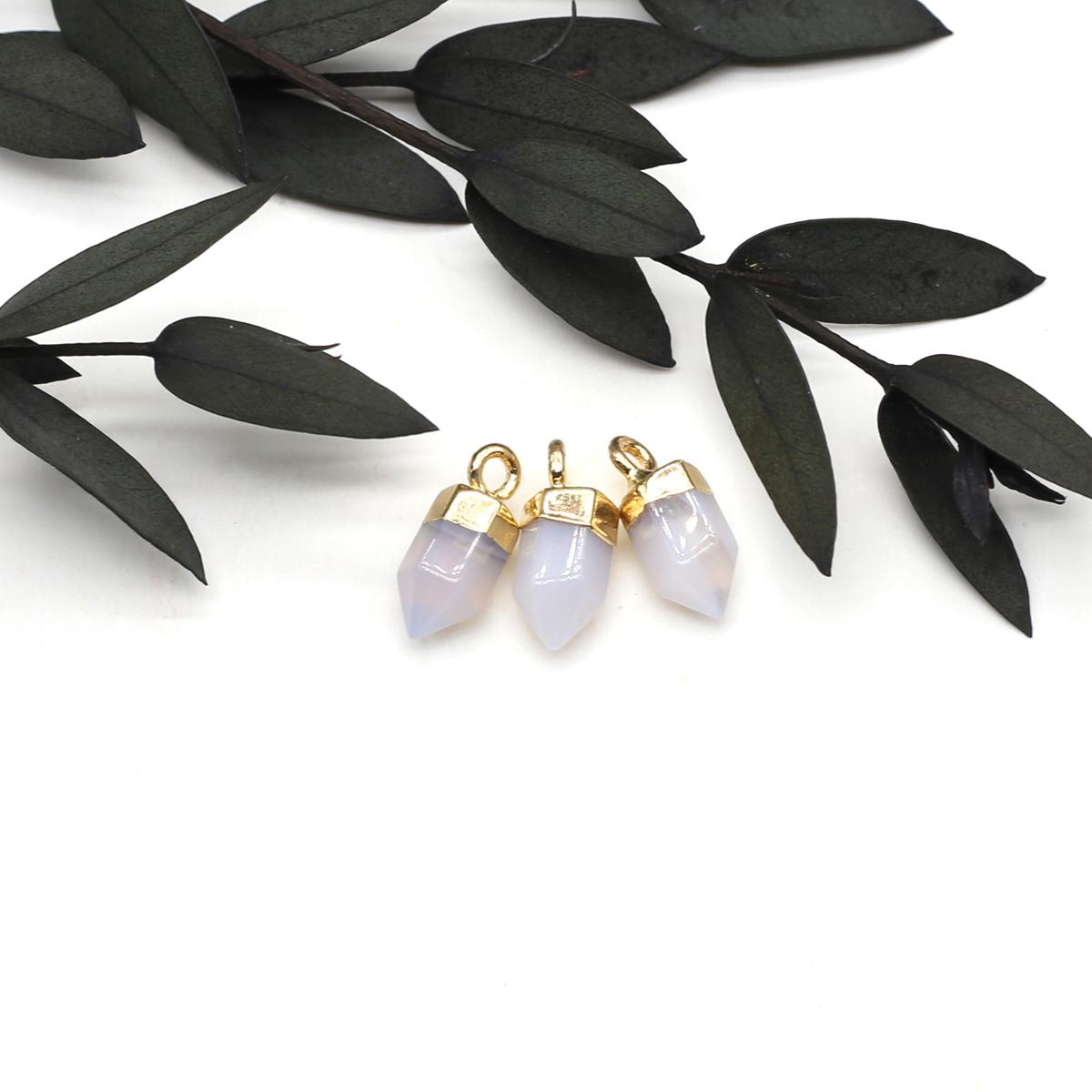 

3 шт. небольшой кулон из натурального камня агаты/анетист граненый кулон для изготовления ювелирных изделий DIY ожерелье серьги браслет аксессуар 5x12mm