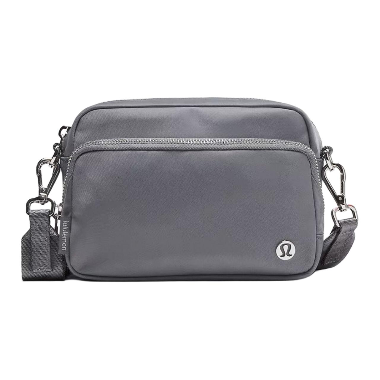 Lululemon Everywhere 2L Casual Versatile Fashion Nylon Crossbody Bag Unisex bags Sun-Gray Silver LU9C80S-SOGY/SLVR Sun Gray & Silver