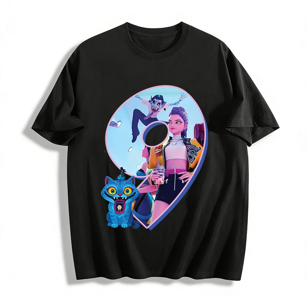 

Animated Characters Number 9 Print T-shirt Unisex Street Style Casual Loose Short Sleeve Top Pure cotton T-shirt XXS