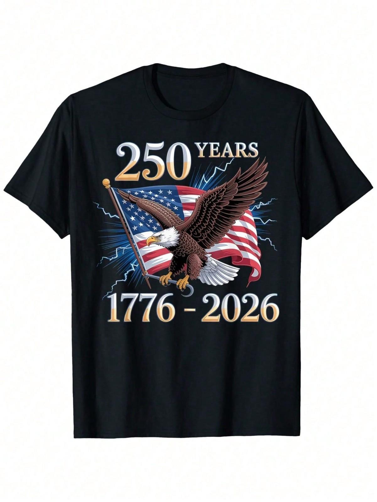 Eagle & Flag 250th Birthday T-Shirt 1776-2026 | Casual Tee With USA Eagle Design S разноцветный