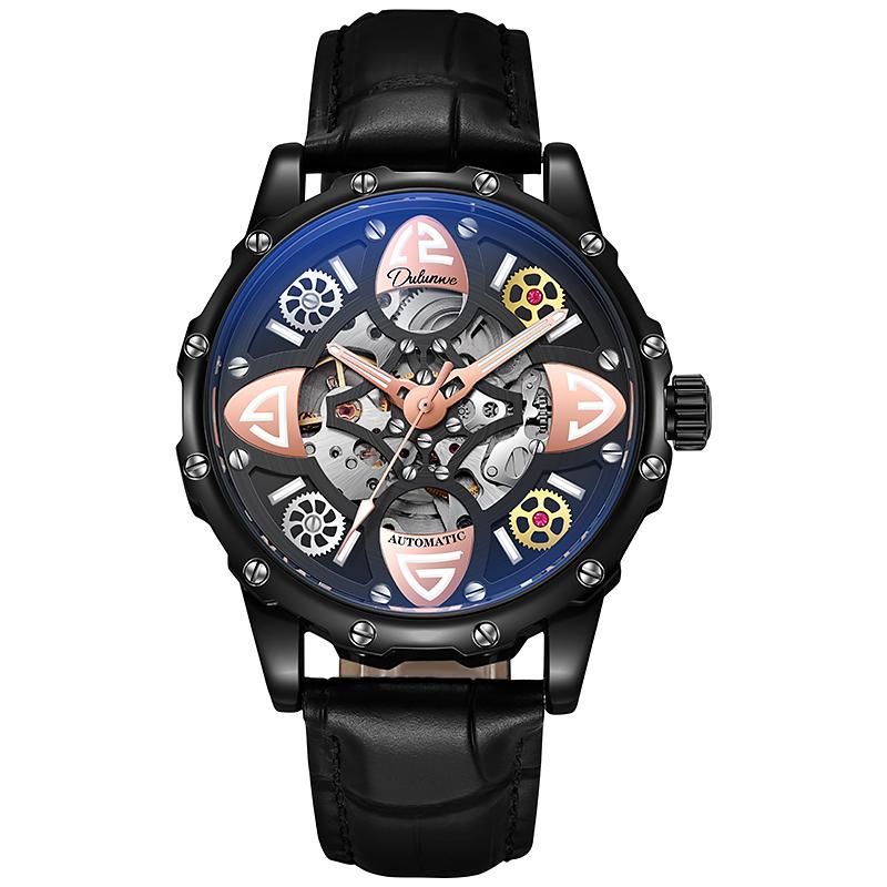Skelett Automatische Mechanische Herrenuhr Mode Top Marke Leuchtend Edelstahl Sportuhren Relogio Masculino