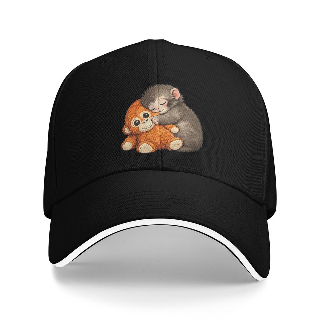 Cute Baby Monkey Punch Sad Little Punch Big Love Baseball Cap Retro Trucker Hat Summer Unisex Unisex Running Hippie Baseball Caps