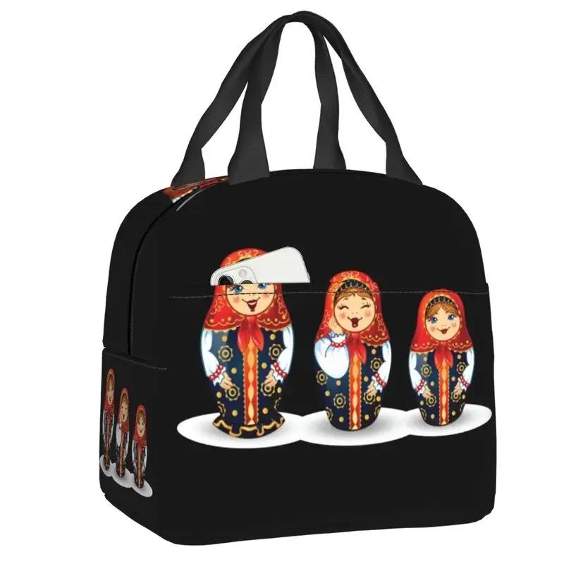 Russia Matryoshka Doll Lunch Box Women Cooler Thermal Food Insulated  Bag School Children Student Resuable Picnic Tote Bags