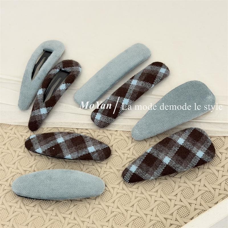 Korean Version Retro Minimalist Fabric Hair Clips for Elegant Side-parted Hair, Side-byside Hair Clips, Versatile Hair Accessories