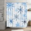 Snowy Flakes Blue Printed Shower Curtain Waterproof Bath Decor Home Decoration Soft Fabric Tub Liner White/Light Blue