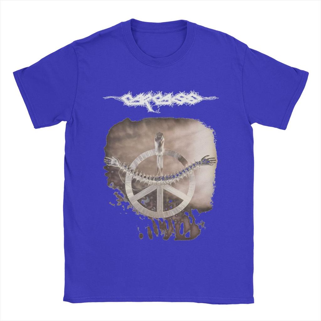 Men's Carcass Heartwork T Shirt 100% Cotton Tops Vintage Short Sleeve Crewneck Tees Printed T-Shirt