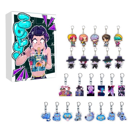 Advent Calendar 2025 24 Days Christmas Countdown Calendar with 24 Keychain Toys Gifts for Kids Adult Teens