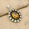 Citrine Gemstone 925 Sterling Silver Handmade Wedding Pendant Jewelry For Thanksgiving