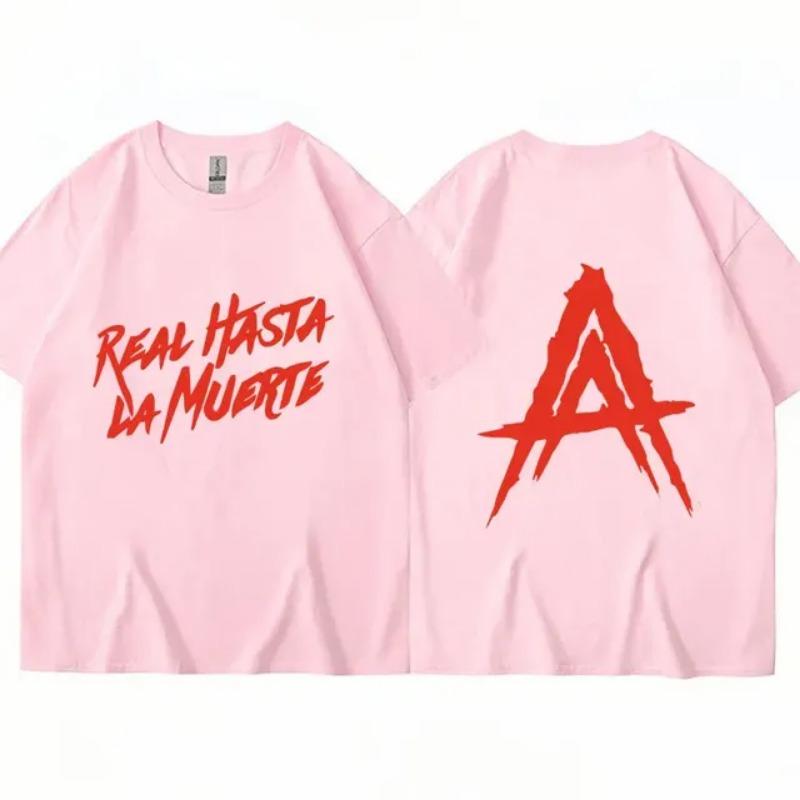 

Футболка рэпера Anuel AA Real Hasta La Muerte Мужская одежда Модные футболки в стиле хип-хоп Harajuku Футболки из хлопка большого размера с круглым вырезом XL