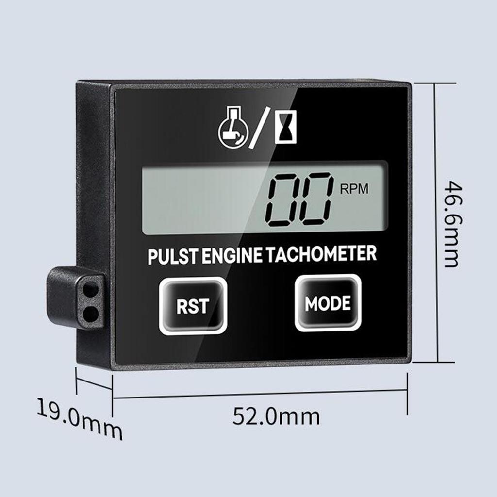 Digital Chainsaw Tachometer Waterproof Tach Gauge for RV Lawn Mower Boat