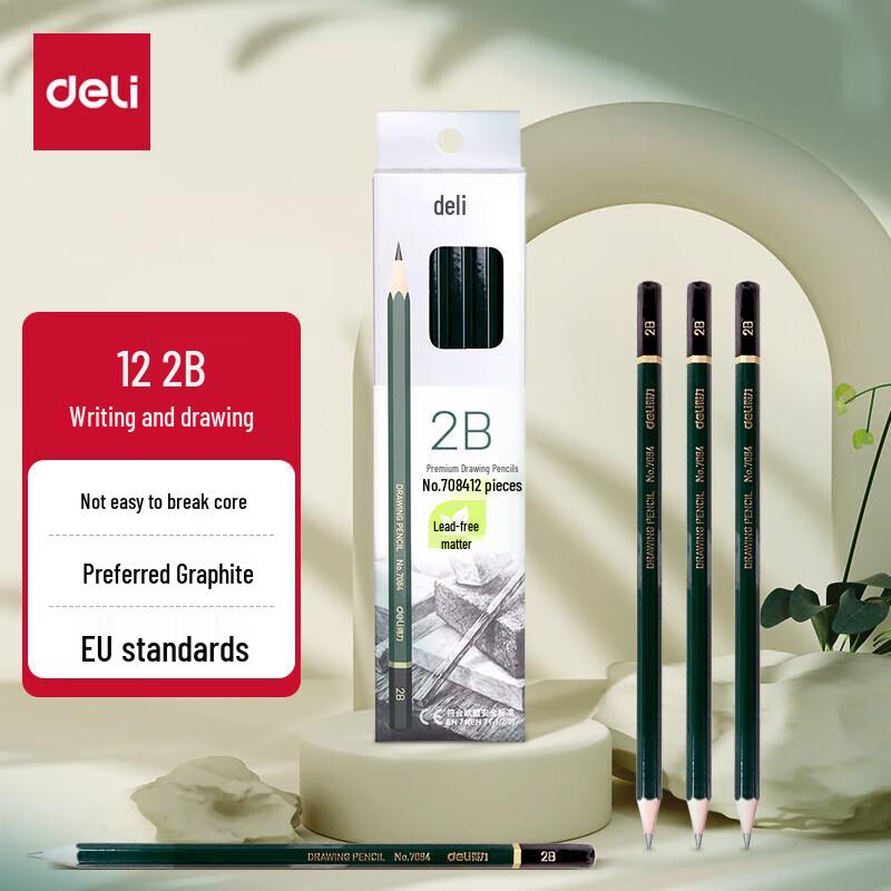 Deli 2B Hexagonal Drawing and Exam Pencils