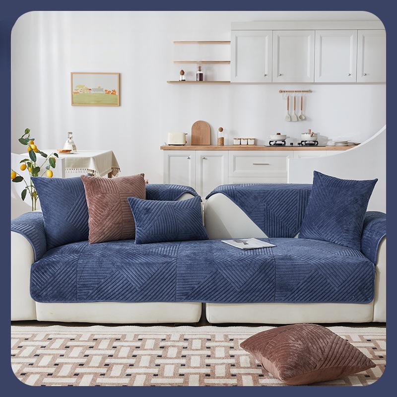 

Подушка для дивана, утолщенная зимняя противоскользящая подушка, простой современный чехол для дивана, универсальный чехол на четыре сезона, тканевый диван для гостиной 70*70m