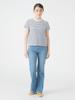 LIFE STORE by BEAMS TEE ORCIVAL Striped Crew Neck BMING S/S T-Shirt, Women's, White/Blue