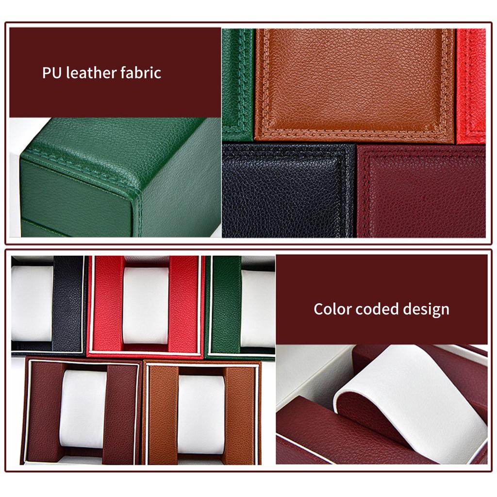 Modische Einzeluhren-Geschenkbox in mehreren eleganten Farben, praktisch für Schmuck- und Armband-Aufbewahrungslösung