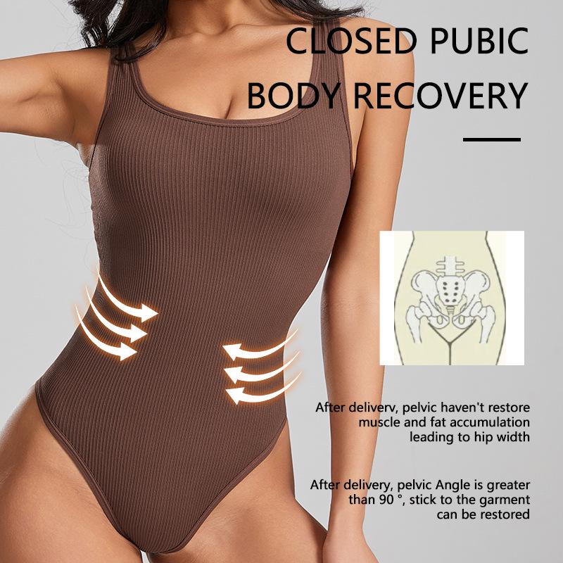 Seamless Yoga Jumpsuit with Shoulder Straps - Body Shaping Suit