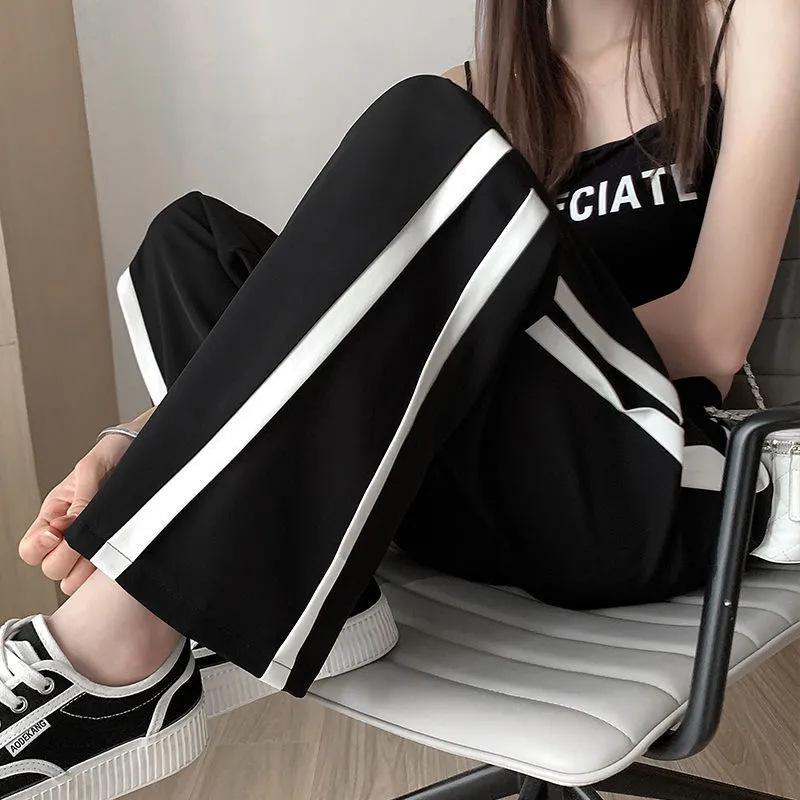 Women's High Waist Wide-Leg Slimming Sports Pants - Versatile Casual Trousers for Autumn & Summer 2024