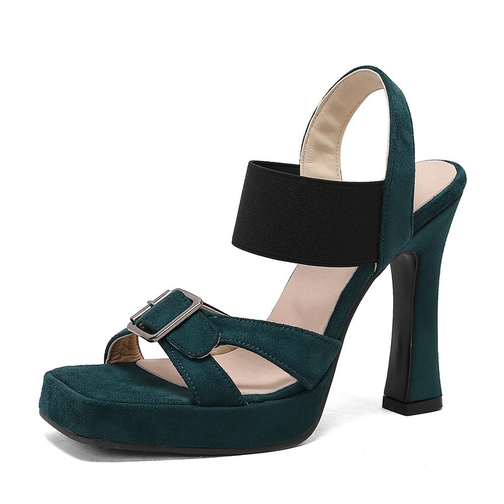 Fashion 2025 Summer New Platform Sandals Women Shoes Thick Heels Sandals High Heels Suede Fashion Ladies Sandalias De Mujer Size 32-46
