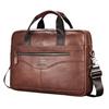 Men Genuine Top Grain Leather Briefcase Large Capacity Business Handbag