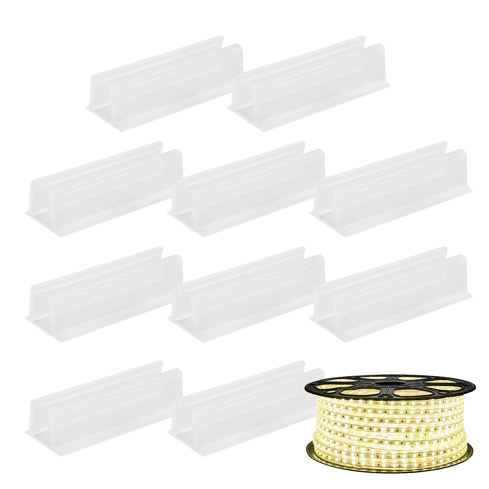 

10 Pieces Clear Led Connector Fix Clips Plastic Neon Rope Light Clips Adhesive Waterproof For Kitchen Christmas Decoration CN