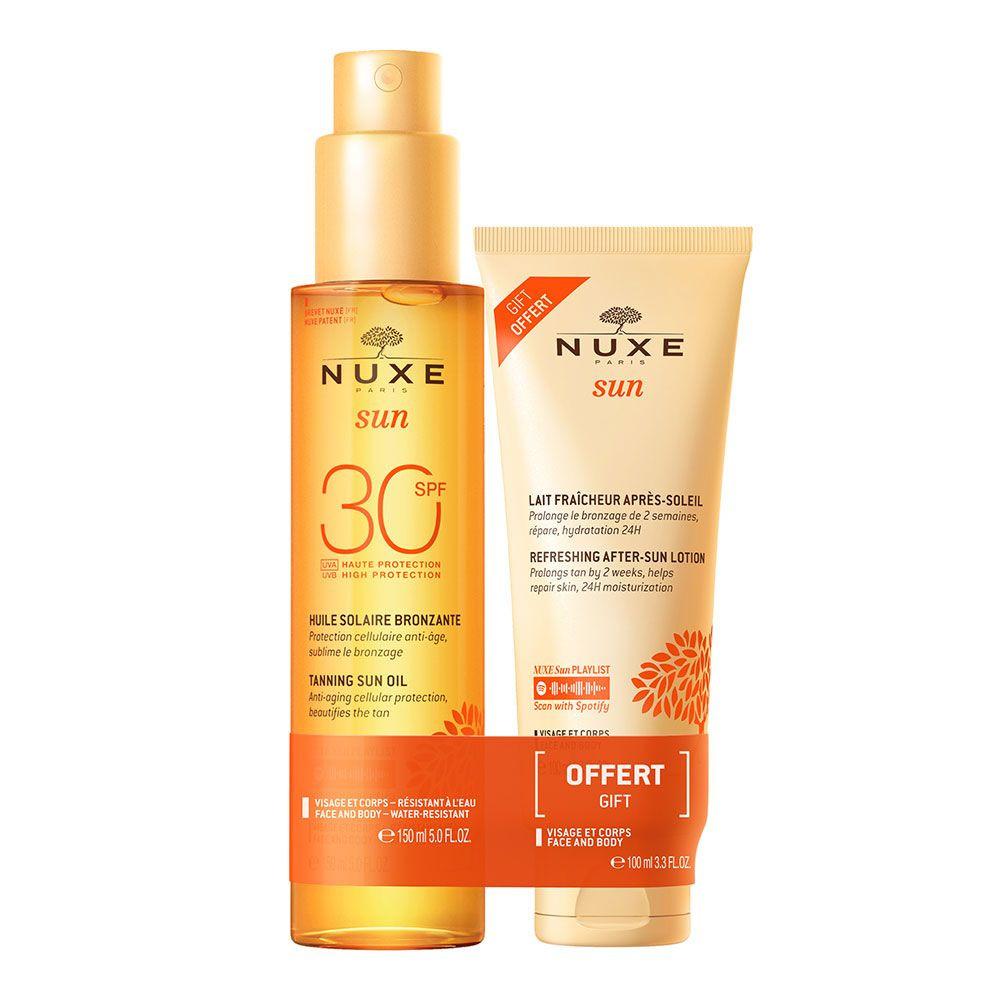 

Nuxe Sun Oil SPF30 150 мл и после загара 100 мл бесплатно