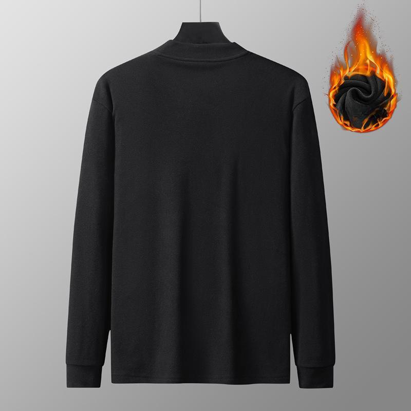 

Плюс размер 9xl полувысокий воротник с длинными рукавами мужской теплый топ со средней горловиной и нижней рубашкой на зиму 9XL