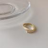 Elegant French Geometric Adjustable Ring - Women's Fashionable Temperament, Artistic Color Block Design for Index Finger