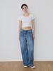 Kkomma Cmj06 Balloon Curved Wide Cut Denim Pants