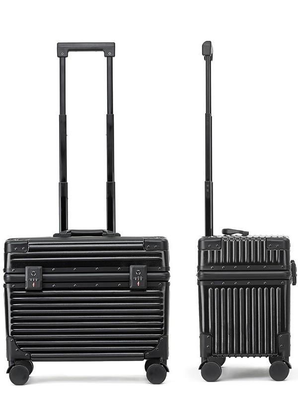 18" Aluminum Frame Top-Opening Suitcase with Universal Wheels for SLR Photography Travel, Flight Attendant, or Business Carry-On.