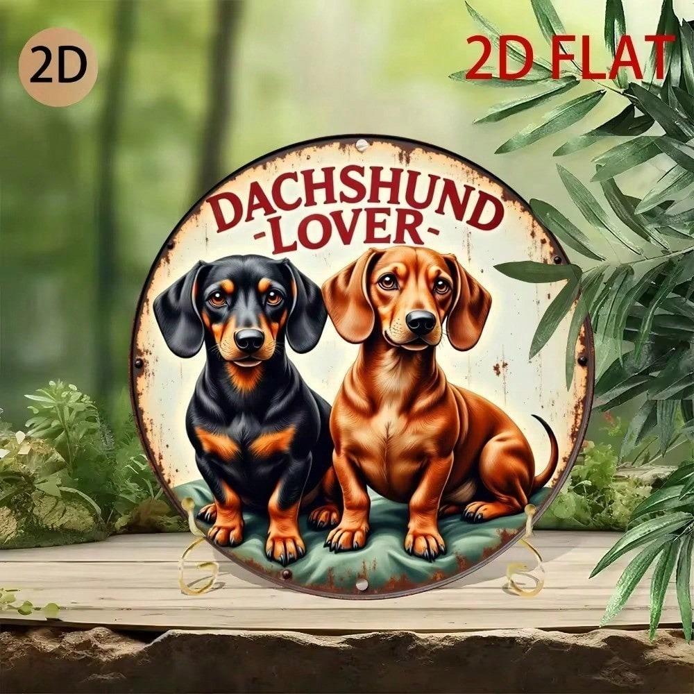 Modern Metal Dachshund Wall Art, 2D Dog Silhouette Sculpture for Living Room Decor, Unique Pet Memorial Gift
