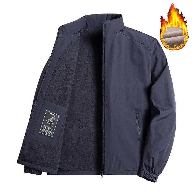 Men's Windproof Lapel Coat: 2025 New Style Solid Color Loose Casual Business Jacket for Spring & Autumn