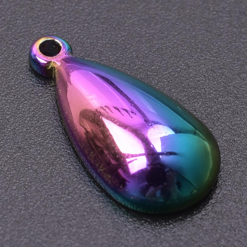 5pcs Color Chameleon Fish Tail Pendant Stainless Steel Charm Diy Jewelry Making Supplies Woman Shell Necklace Charms Accessories