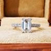 Emerald Cut D Color Moissanite Ring for Women - European American Fancy Design