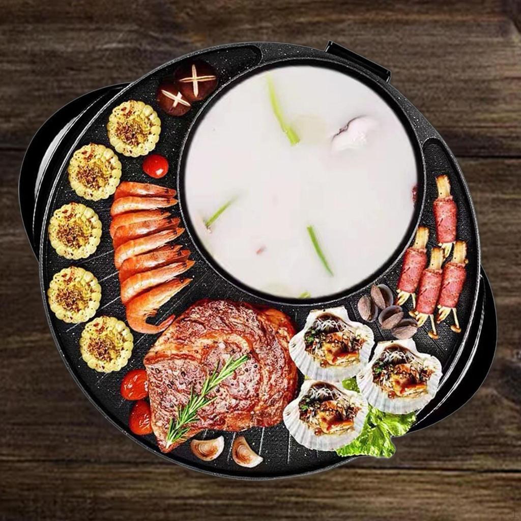 Electric BBQ Grill and Pot Combination for Outdoor Entertaining