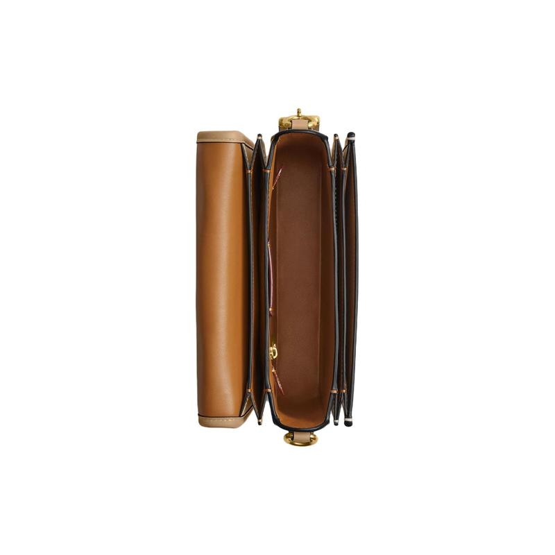 Coach Rogue 22 Solid Color Detachable Shoulder Strap with Handle Glove Tanned Hand Crossbody Shoulder Bag Small Women's Brass and Beige