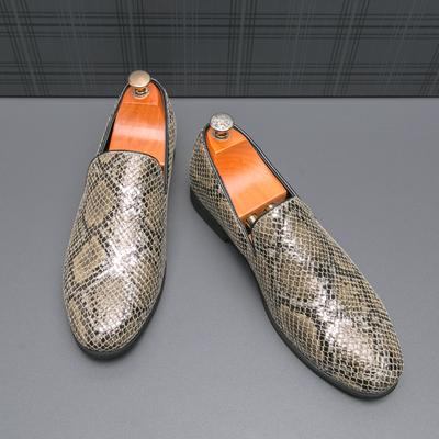 Pantofi Casual din Piele cu Model Șarpe Punk Rock pentru Bărbați, Mocasini Ușori pentru Rochie de Nuntă/Bal de Absolvire, Încălțăminte Zapatos Hombre