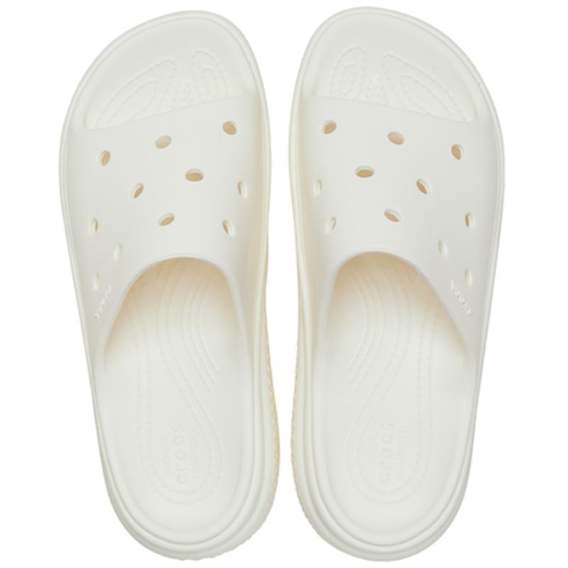Crocs Thick-soled Slippers for Snow Caves, Non-slip Slide Sandals Slides 'White' Women's