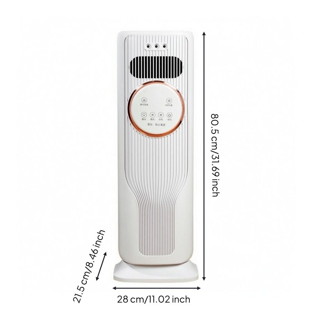 Cool and Warm Air Fan FourSeason Column with Remote Control Oscillating Appliance for Light