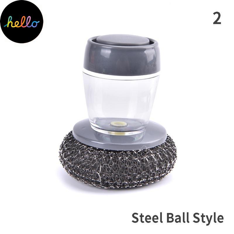 1pcs Kitchen Cleaning Brush 2 In 1 Handle Cleaing Brush with Removable Dishwas Ng Automatically Add Liquid Pot Was Ng Brush