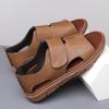 Men Sandals Trend New Beach Shoes Wear Resistant Non Slip Breathable Roman Sandals Leather Comfortable Shoes For Men Summer